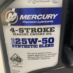 4 stroke 25W-50 blend synthetic marine engine oil. 6 gallons!