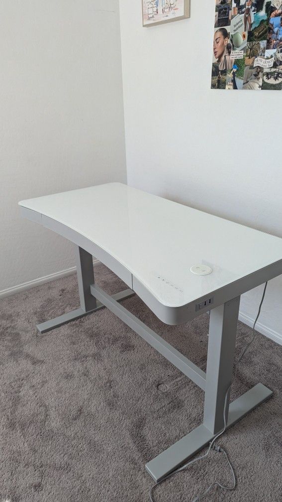 Tresanti Height Adjustable Standing Desk w/ Glass Top