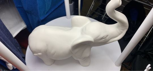 White Ceramic Elephant Figurine