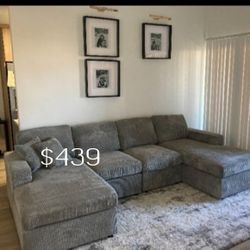 New U Shaped Sectional Sofa With Pull-out Bed & Storage 