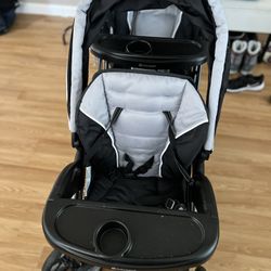 Double Stroller With 1 Infant Seat and Base