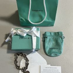 Tiffany & Co. Bracelet With Heart Tag Solid Sterling Silver