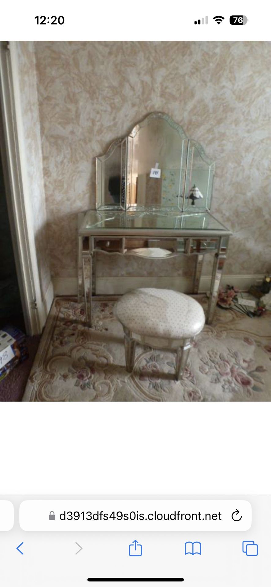 silver mirror vanity