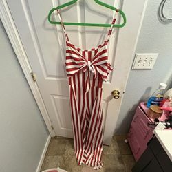 Red & White Romper
