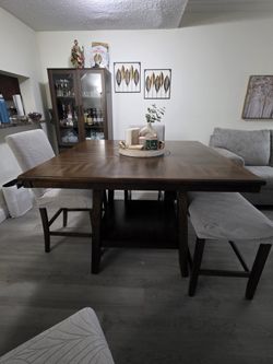 Wood Dining Set For 5