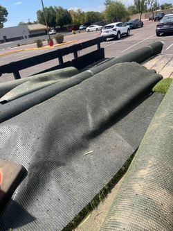Excess fake turf rolls from jobs