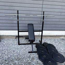 Weight Bench Press Bumper Weights Bar 