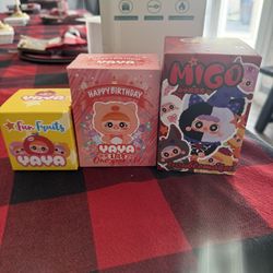 3 for $10 total. One Migos Troublemaker, one Yaya happy birthday and one yaya fun fruit. All new unopened blind boxes.