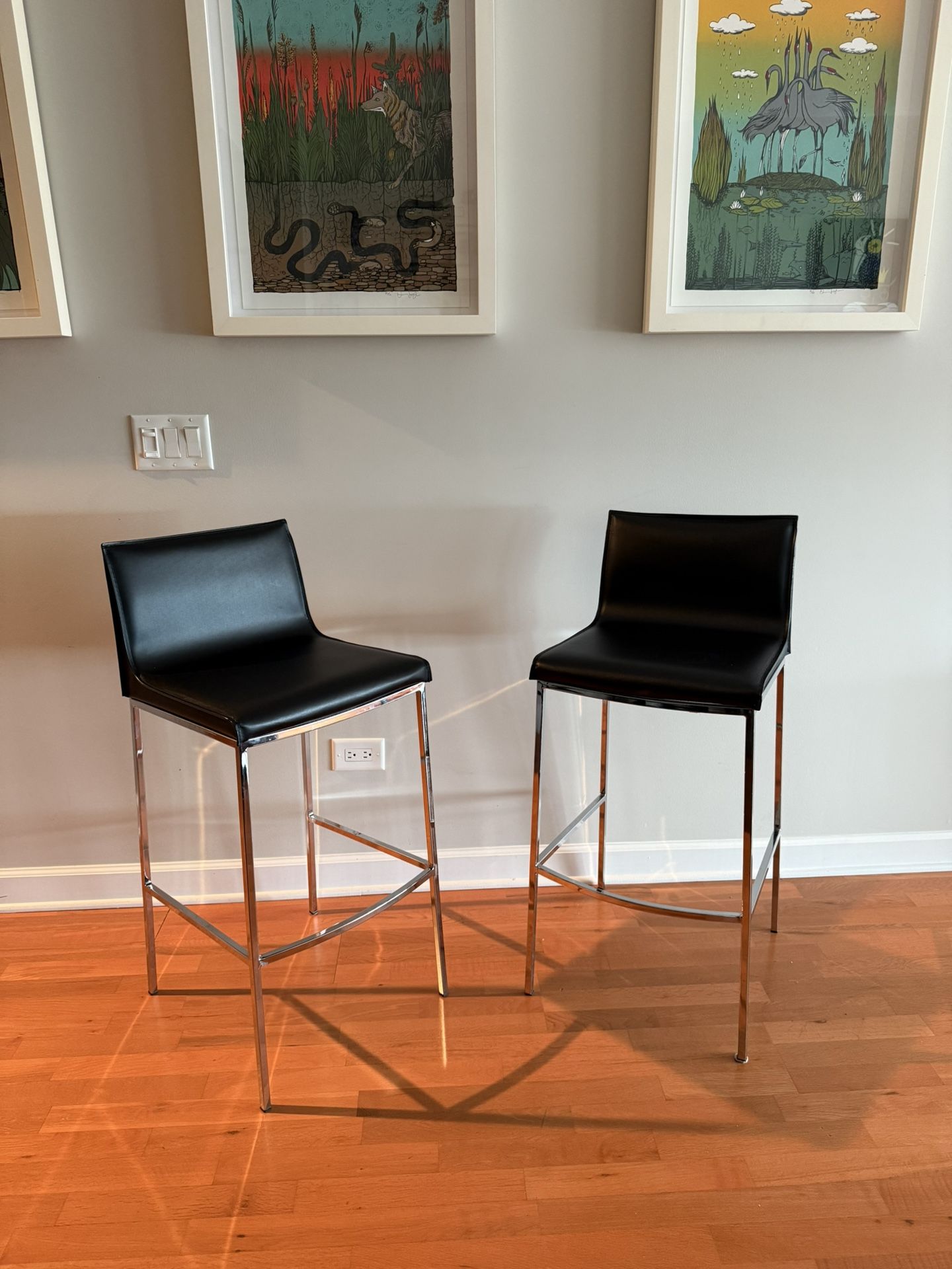 Bar Height Leather Stools