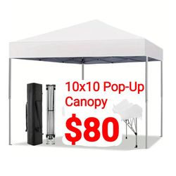 10ft X 10ft Easy Pop Up Outdoor Canopy Tent (BLUE),
Straight Legs Instant Canopy for Outside with Carrying Bag