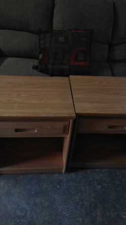 2 wooden solid end tables
