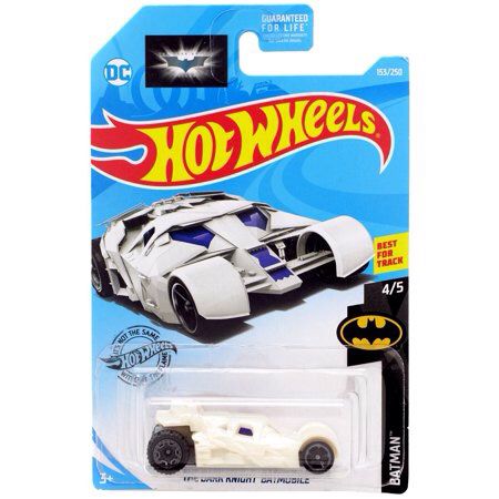 Hot Wheels 2019 Batman The Dark Knight Batmobile, White 153/250