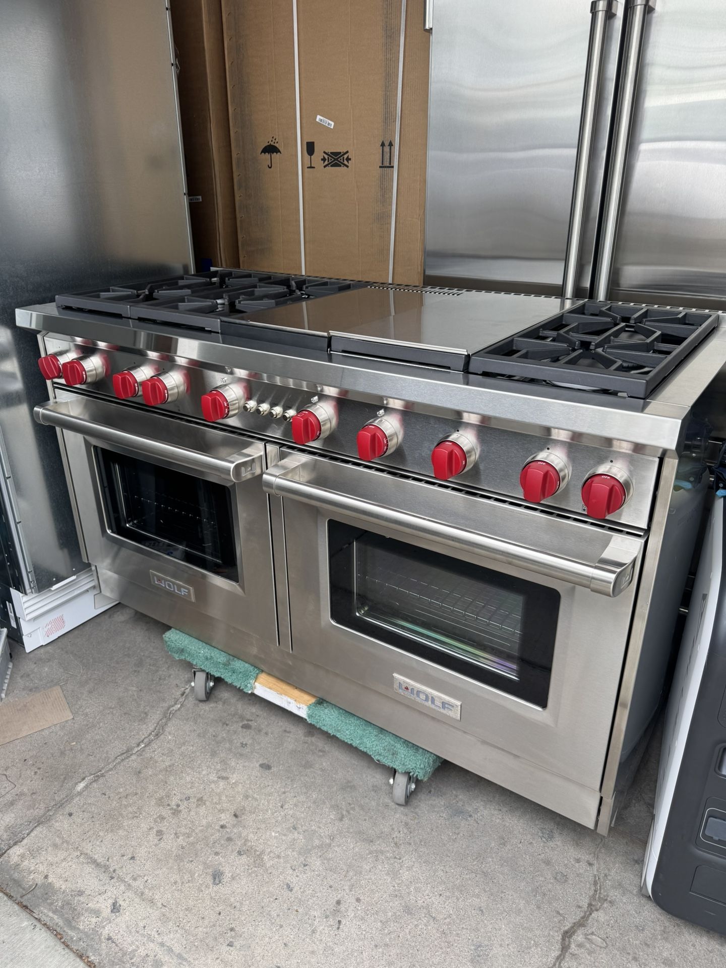 Wolf 60” Stainless Steel Gas Range Stove