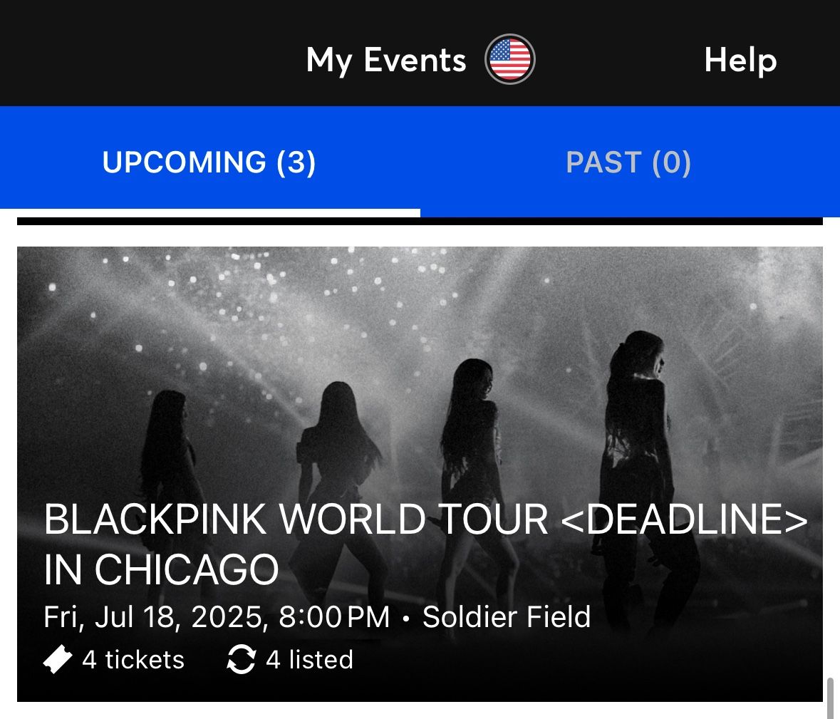 BLACKPINK Tickets – 4 Seats Together –7/18 -Chicago