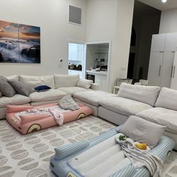 White Sectional Modern Couch 