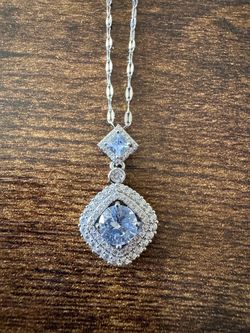 Silver moissanite necklace