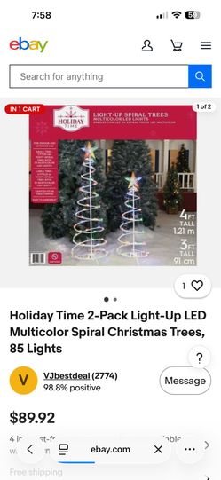 Christmas tree - light up LED multi colored spiral tree