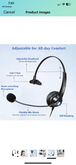 Callez USB Headset with Noise Cancelling Mic Mute Controls Mono Computer Headphones for Laptop PC Skype Zoom Webinar Business Call Center Home Offi for Sale in Anaheim CA OfferUp