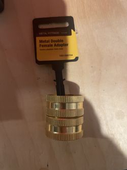 Solid Brass Double Female Garden Hose Adapter – New