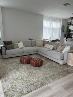 Light gray L shaped sectional couch
