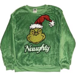 The Grinch Naughty Pullover Sweatshirt Women’s XS & 3XL Green New