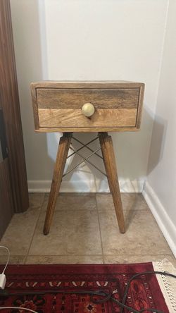 Mid-Century Wood Nightstand (2)