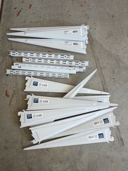White Shelf Brackets and Wall Standards Set