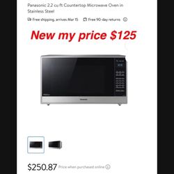 New Panasonic 2.2 cu ft Countertop Microwave Oven in Stainless Steel $125 firm cash only East Palmdale 