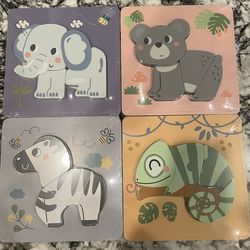 Puzzles- Baby, toddler- animals, colorful- NEW