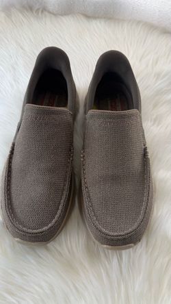 Skechers Mens Sz 10 Loafer Shoes Slade Munson 205102 Slip On Taupe Memory Foam