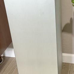 Mid Century Modern Opaque Silver Glass Paneled Pedestal Display Stand 