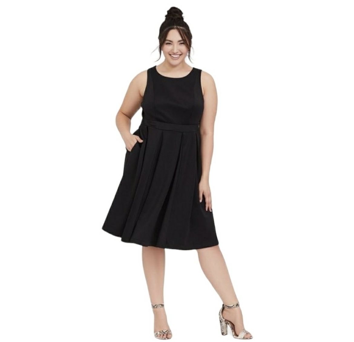 Brand New Torrid Black Scuba Skater Dress - Size 18