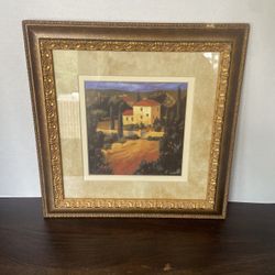 Tuscan Italian Landscape House J Wiens Art Framed Print Countryside Frame:13.5x13.5