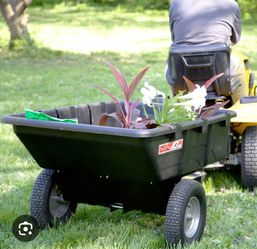 Tow-behind poly lawn and garden cart
