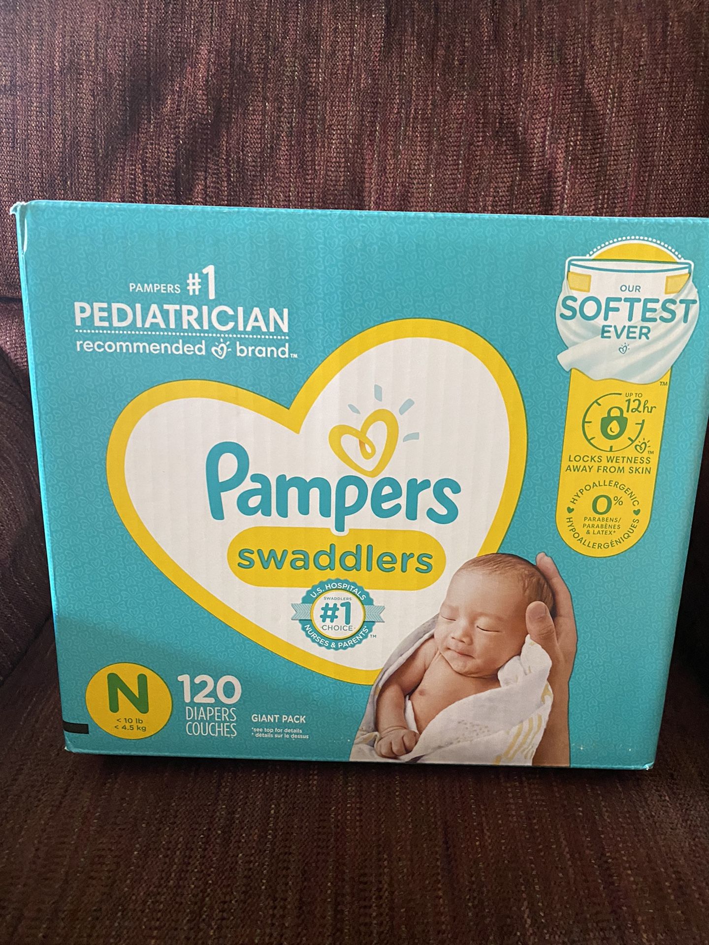 Pampers Swaddlers NEW UNOPENED Newborn 120 Count