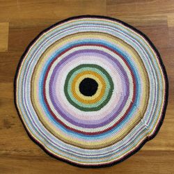 Vintage Crocheted Bullseye Decorative Mat 