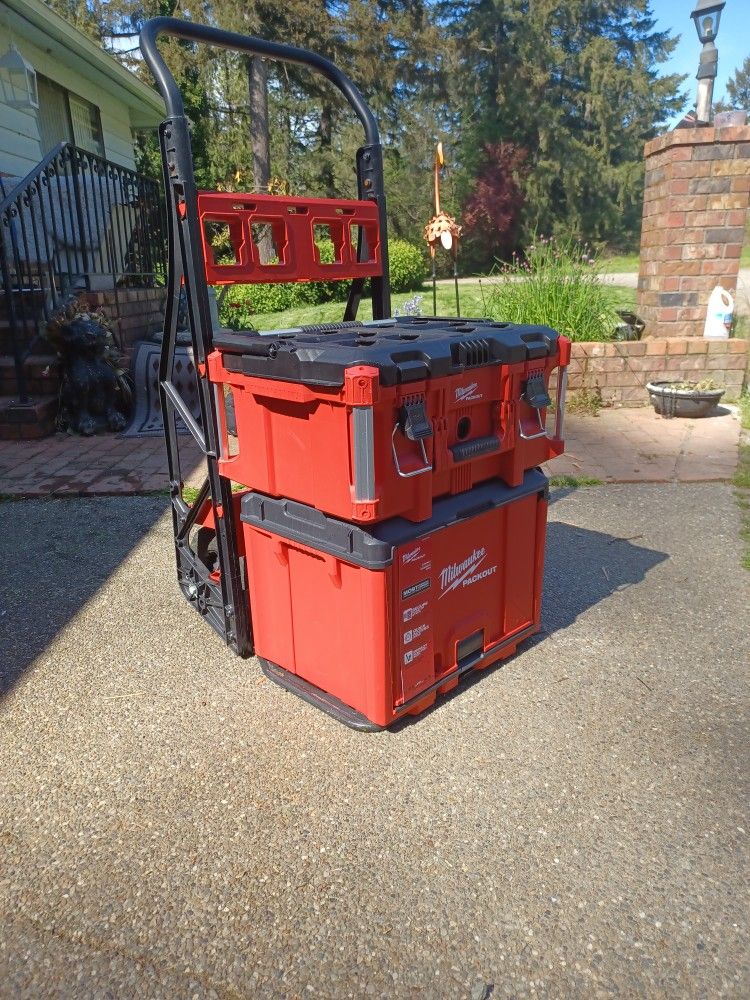 Miluakee Pack out Cabinet And Toolbox W Miluakee Dolly