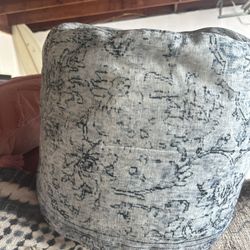 Blue Pouf Ottoman -new