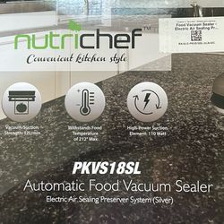 Brand New NutriChef PKVS18SL Automatic Food Vacuum Sealer – Silver Model, PKVS18SL 