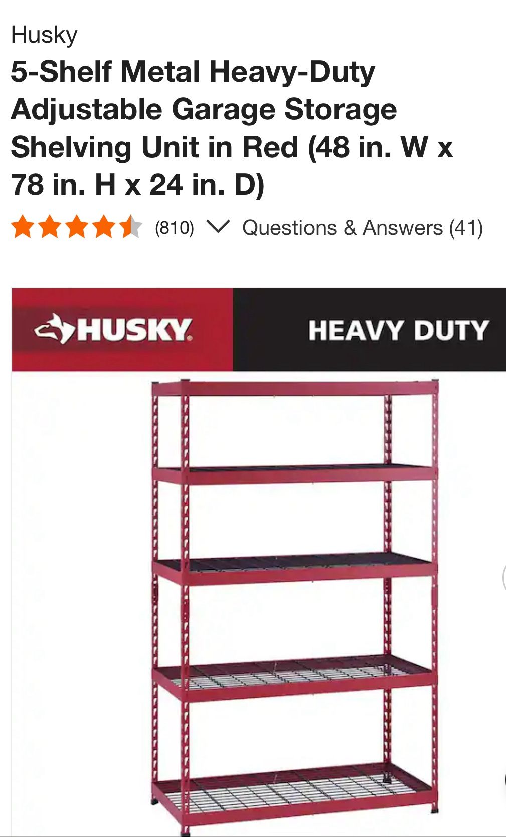5-Shelf Metal Heavy-Duty Adjustable Garage Storage