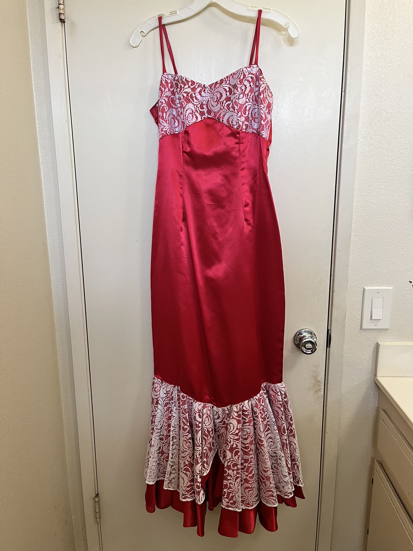 Satin And Lace Formal Gown