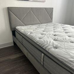 Full bed frame and mattress