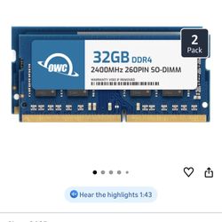 OWC 64GB (2 x 32.0GB) 2400MHz DDR4 PC4-19200 SO-DIMM 260 Pin CL17 Memory Ram