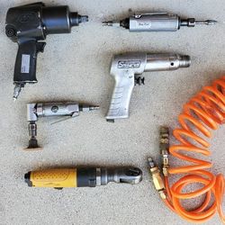 6 Lot Pneumatic Tools, Blue Point, Snap On, Ingersoll Rand, Craftsman, Central