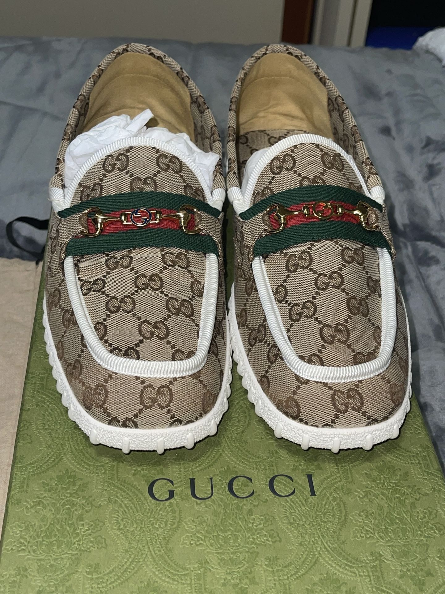 Gucci Velvety Calf/NS Nylon Loafers Men’s Size 10