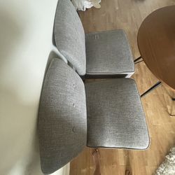 Two Oversized Grey Chairs 