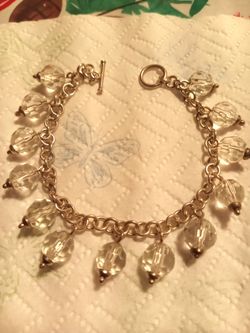 925.Silver. Crystal charm bracelet