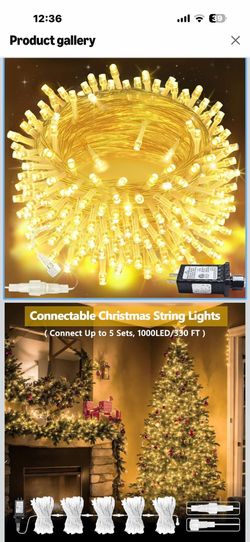 Connectable Christmas String Lights 1000 LED 330FT