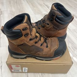 Brunt Perkins Boots Mens Sz 10 Hard Comp Toe Brown Leather Water Oil Slip Resist