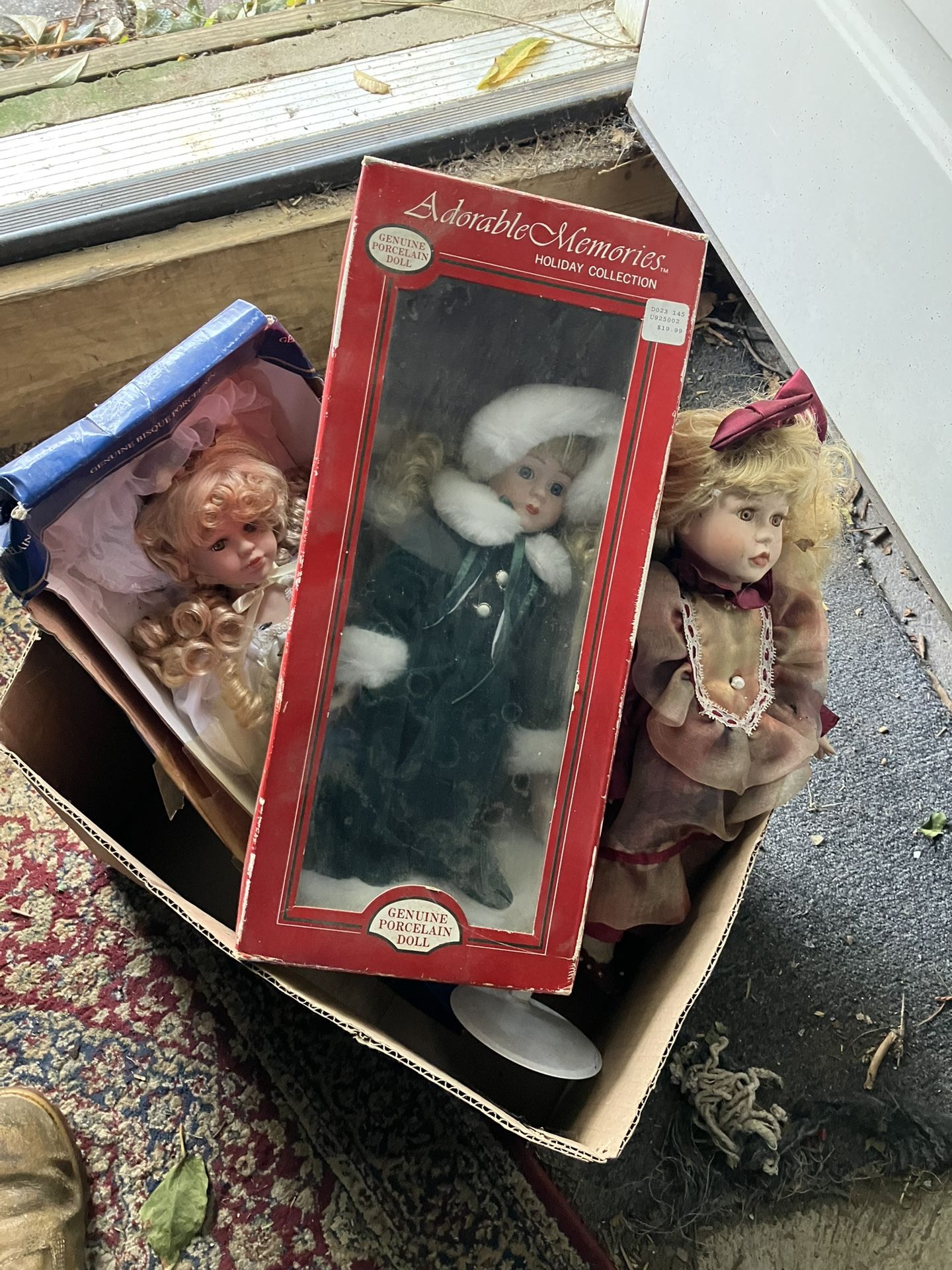 Vintage porcelain doll bisque lot girl toys collectible